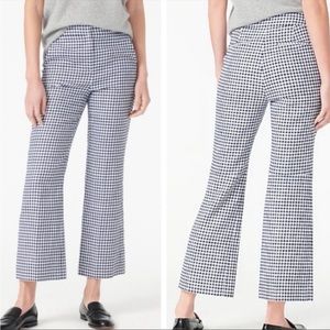 NWT J. Crew Trouser Hayden Kickout Crop Gingham Linen Stretch Plaid High.